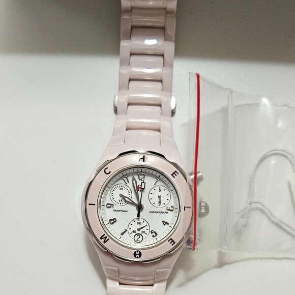 Michele Pink Ceramic Chrono Watch - Picture 5 of 6